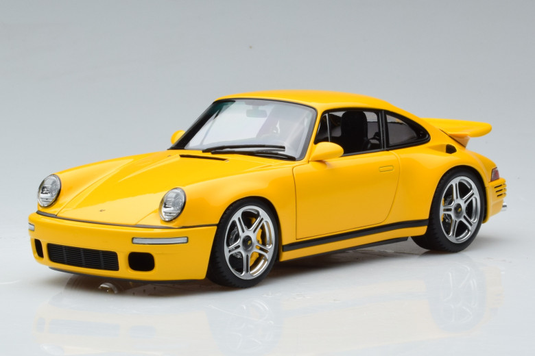 880301  Porsche 911 964 RUF CTR Anniversary Blossom Yellow Almost Real 1/18