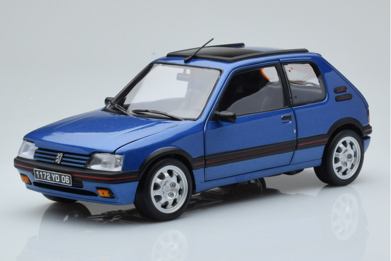 184844  Peugeot 205 GTi 1.9 With Window Roof Miami Blue Norev 1/18