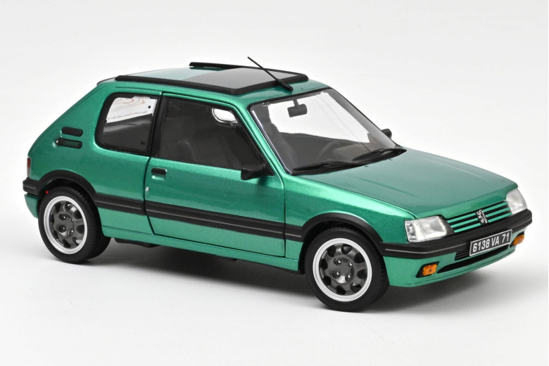 184847  Peugeot 205 GTi Griffe With Window Roof Green Norev 1/18