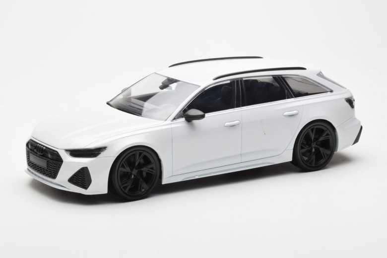 Audi RS6 C8 White With Black Wheels Prototype 1 of 1 Replacement Box Minichamps 1/18
