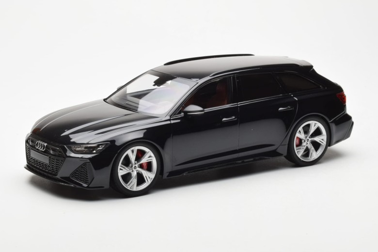 155018014  Audi RS6 C8 Black With Silver Wheels Minichamps 1/18