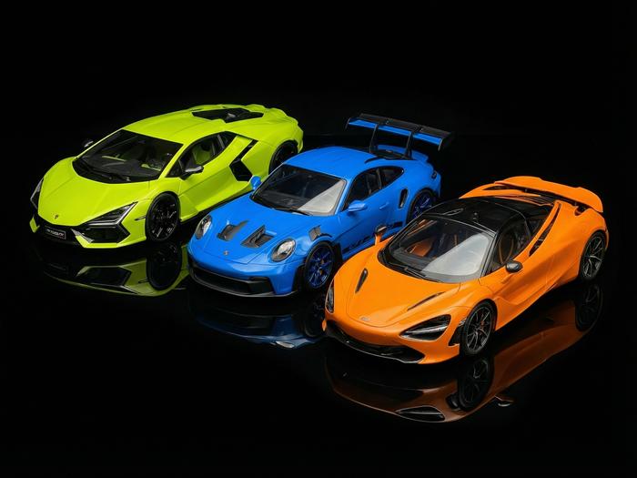 Vorbestellungen für Modellautos — Lamborghini, Porsche GT3 RS und McLaren limitierte Auflagen