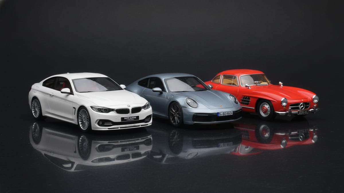 Sammlermodell Porsche im Maßstab 1:18 vor sauberem Studiohintergrund &mdash; Models118 Angebot zur ersten Bestellung