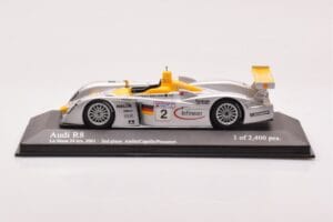 Audi R8 Infineon #2 L. Aiello / R. Capello / Pescatori 2nd Place 24 Hours of Le Mans 2001 Minichamps 1:43 400011202 Druckguss