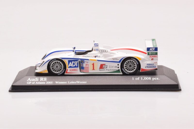 Audi R8 #1 J.J. Lehto / M. Werner GP of Atlanta Winners 2005 Minichamps 1:43 400051391 Druckguss