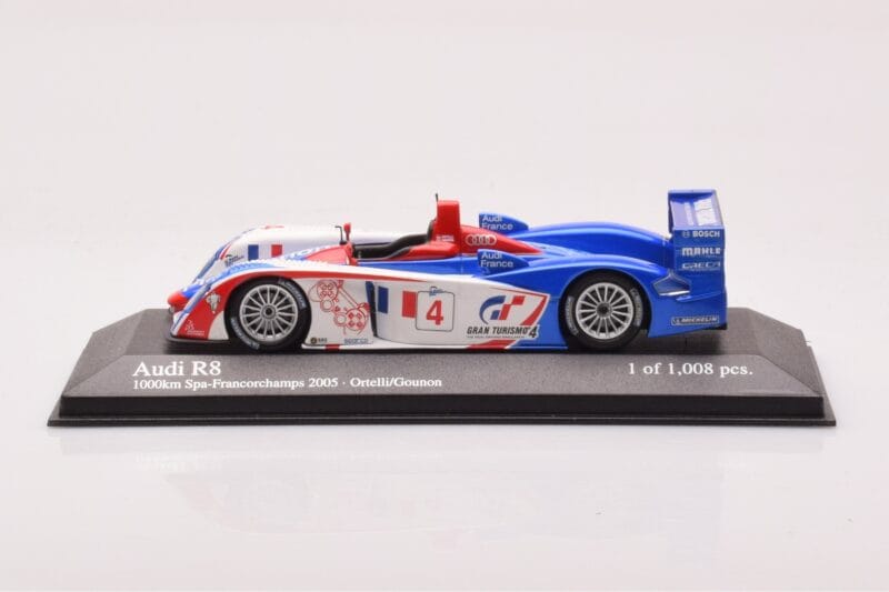 Audi R8 #4 M. Ortelli / J-M. Gounon 1000km Spa 2005 Minichamps 1:43 400051304 Druckguss