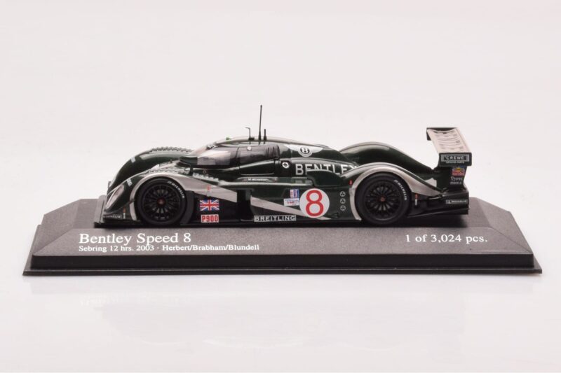 Bentley Speed 8 #8 J. Herbert / D. Brabham / M. Blundell Sebring 12 Hours 2003 Minichamps 1:43 400031398 Druckguss