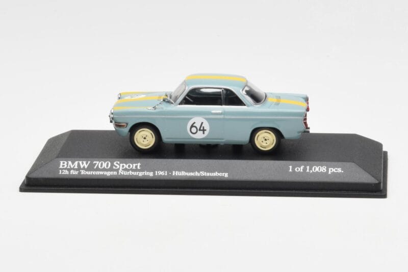 BMW 700 Sport #64 Hulbusch / Stausberg 12 Hours of Nurburgring 1961 Minichamps 1:43 400612364 Druckguss