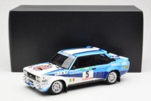 Fiat 131 Abarth #5 Team Fiat Works Rally Portugal 1980 Kyosho 1:18 08376A Druckguss — Bild 8 von 8
