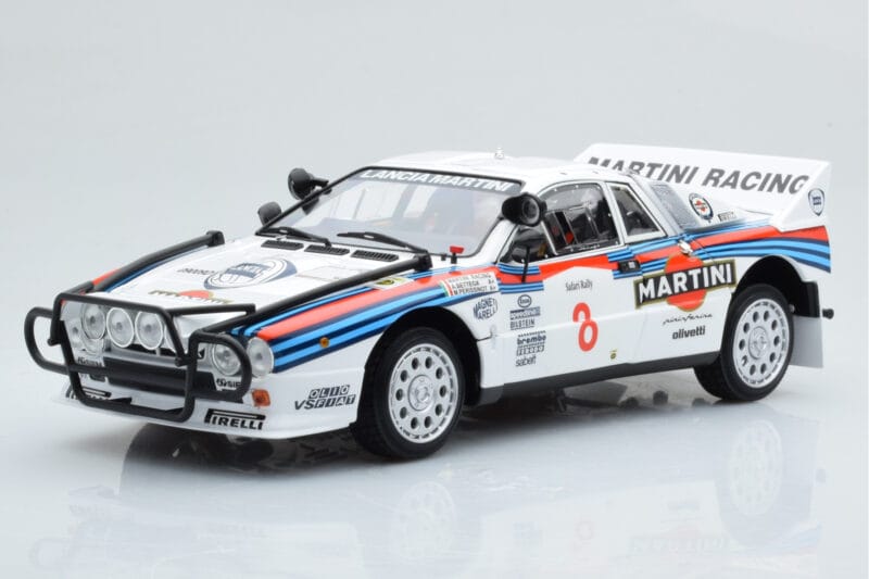 Lancia 037 Martini #8 A. Bettega / M. Perissinot Safari Rally 1985 Kyosho 1:18 08306J Druckguss