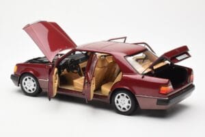 Mercedes 500E W124 Rot Metallic Händler Edition Norev 1:18 B66040699 Druckguss — Bild 5 von 8