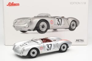 Porsche 550 RS Spyder #37 H. Polensky / R. von Frankenberg 24 Hours of Le Mans 1955 Schuco 1:18 450033400 Druckguss — Bild 8 von 8