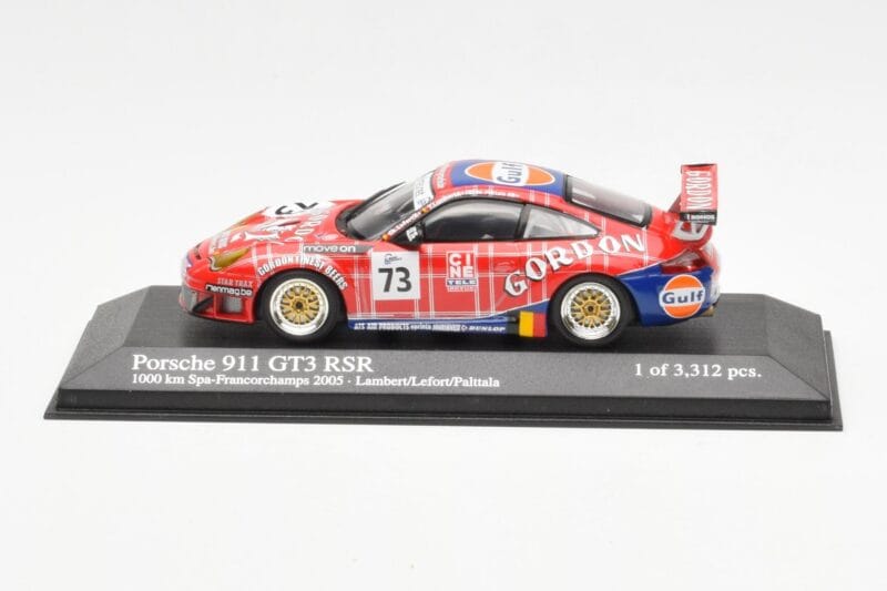 Porsche 911 996 GT3 RSR Gulf #73 Lambert / Lefort / Palttala 1000km Spa 2005 Minichamps 1:43 400056473 Druckguss