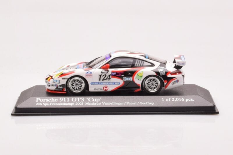 Porsche 911 997 GT3 Cup #124 Mattheus / Geoffroy / Vanbellingen / Fumal 24 Hours of Spa 2005 Minichamps 1:43 400056224 Druckg
