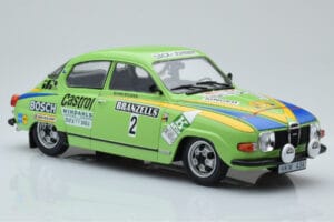 Saab 96 V4 #2 S. Blomqvist / H. Sylvan Rally Sweden 1976 IXO 1:18 18RMC085B Druckguss — Bild 4 von 6