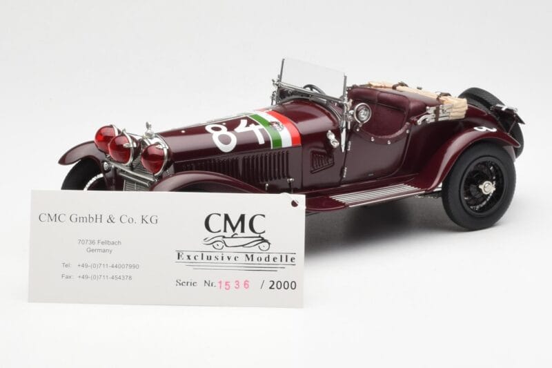 Alfa Romeo 1750 GS Spider #84 T. Nuvolari / B. Guidotti Mille Miglia Winner 1930 CMC 1:18 M-141 Druckguss