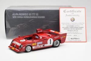 Alfa Romeo 33TT 12 #1 A. Merzario / J. Laffite 1000km Nurburgring Winner 1975 AUTOart 1:18 87505 Druckguss — Bild 8 von 8