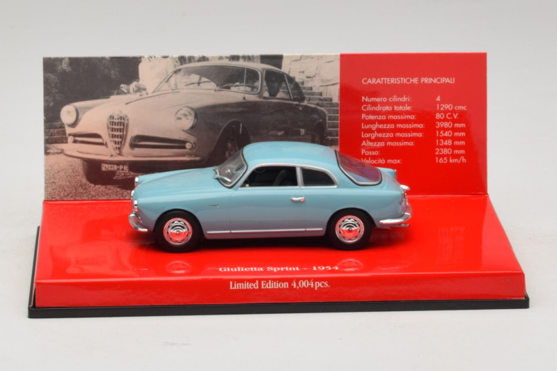 Alfa Romeo Giulietta Sprint Hellblau Minichamps 1:43 403120403 Druckguss