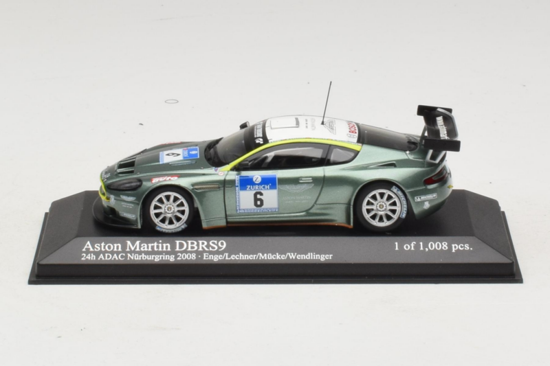 Aston Martin DBRS9 #6 M. Engel / K. Lechner ADAC 24 Hours Nurburgring 2008 Minichamps 1:43 400081306 Druckguss
