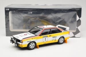 Audi Quattro A2 Audi Sport #1 W. Röhrl / C. Geistdörfer DNF Sanyo Rally of New Zealand 1984 Minichamps 1:18 155841101 Druckgu — Bild 6 von 6