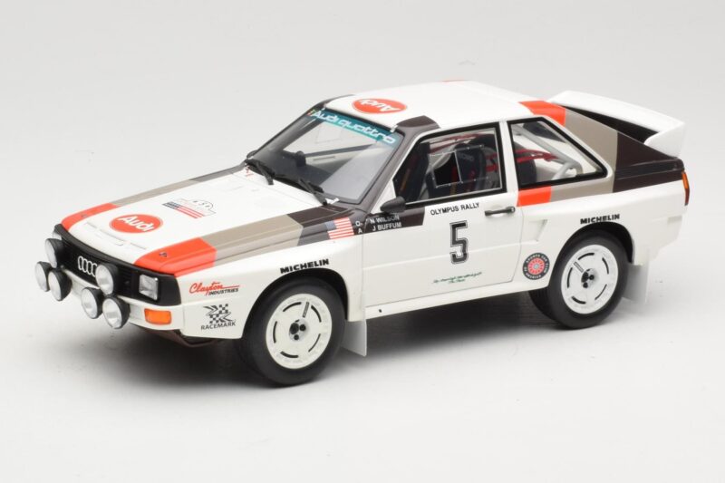 Audi Quattro Sport S1 #5 J. Buffum / N. Wilson Olympus Rally 1986 Otto 1:18 OT1159 Resin