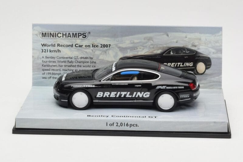 Bentley Continental GT World Record Car on Ice Schwarz Minichamps 1:43 436139026-O Druckguss
