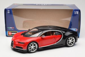 Bugatti Chiron Schwarz & Rot Bburago 1:18 18-11040 Druckguss — Bild 8 von 8