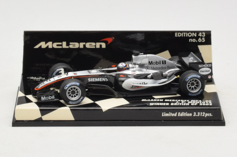 McLaren MP4-20 Mercedes #10 J.P. Montoya British GP Winner F1 2005 Minichamps 1:43 530054320 Druckguss