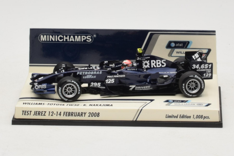 Williams FW30 Toyota #8 K. Nakajima Test Jerez Feb 2008 Minichamps 1:43 400080208 Druckguss