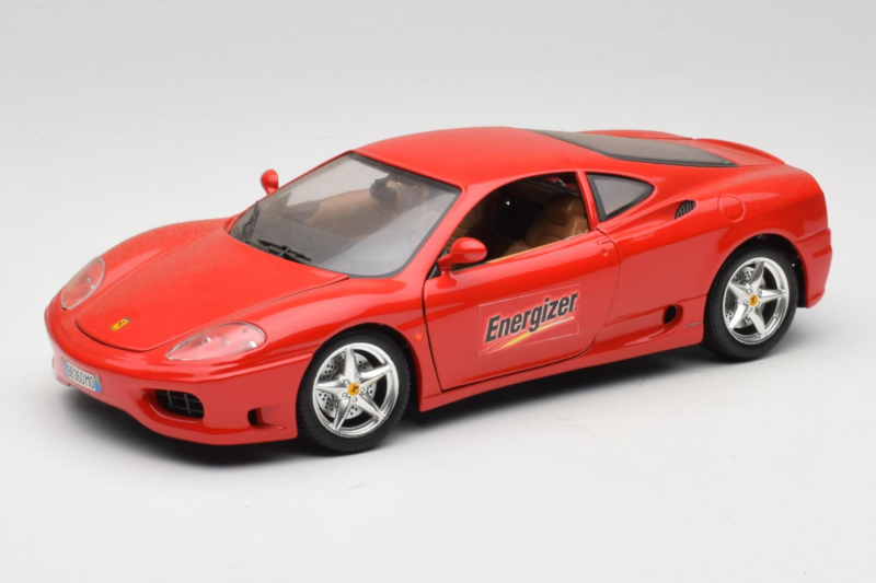 Ferrari 360 Modena Energizer Rot Bburago 1:18 3358-P3 Druckguss