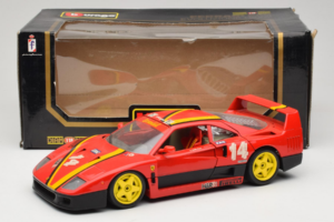 Ferrari F40 Evoluzione #14 L. Dalla Noce H&R Rot mit Gelben Rädern 1992 Bburago 1:18 3042-H1 Druckguss — Bild 8 von 8