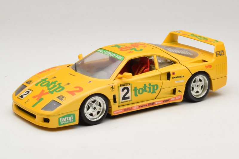 Ferrari F40 Totip Jolly Club #2 Gelb Bburago 1:18 3332-Y1 Druckguss