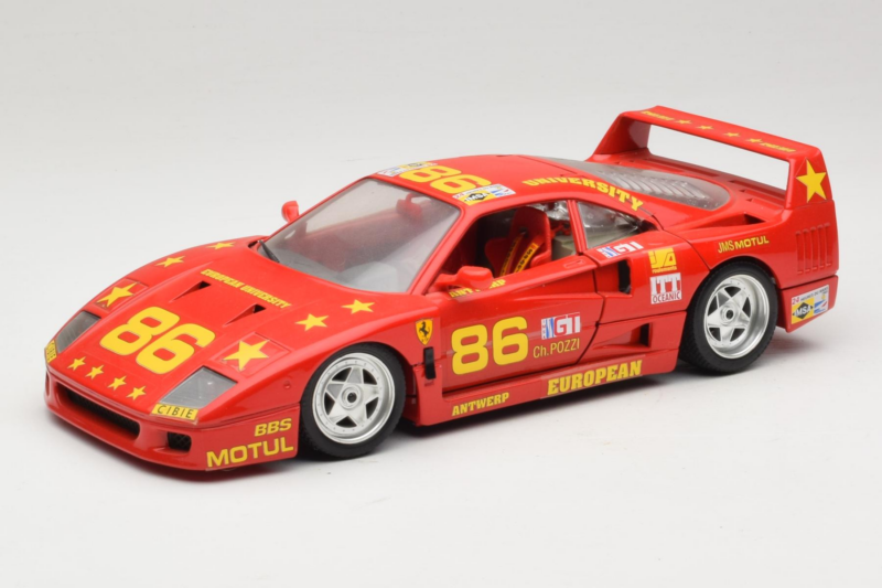 Ferrari F40 LM #86 Ch. Pozzi IMSA 24 Hours of Le Mans 1985 Rot Bburago 1:18 3332-P6 Druckguss