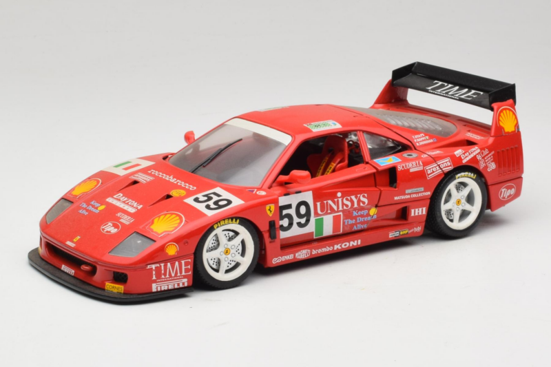 Ferrari F40 LM Unisys #59 Ota / P. Nappi / R. Donovan 24 Hours of Le Mans 1996 Bburago 1:18 3032-U1 Druckguss