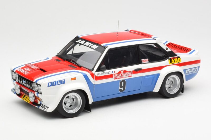Fiat 131 Abarth Fiat France #9 J-C. Andruet / C. Delferrier Winner Rally Sanremo 1977 Kyosho 1:18 08375A Druckguss