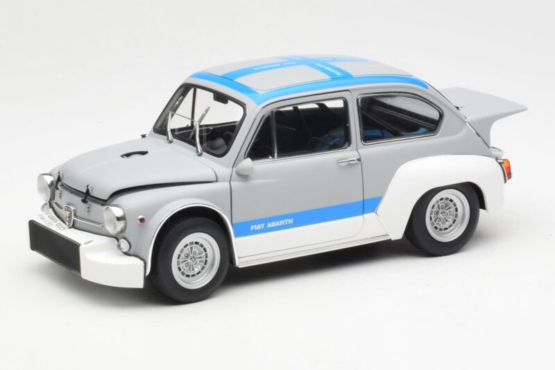 Fiat Abarth 1000 TCR Matt Grau Blaue Streifen AUTOart 1:18 72642 Druckguss