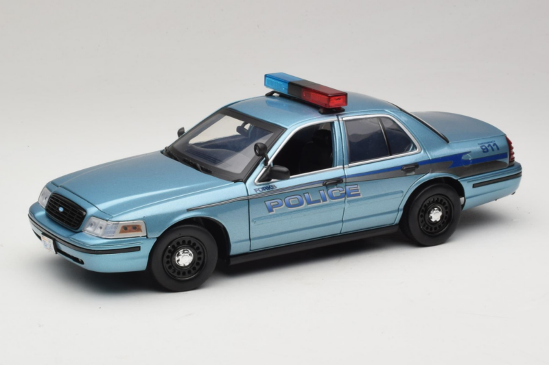 Ford Crown Victoria Police Cruiser Twilight Blue Greenlight 1:18 01643 Druckguss