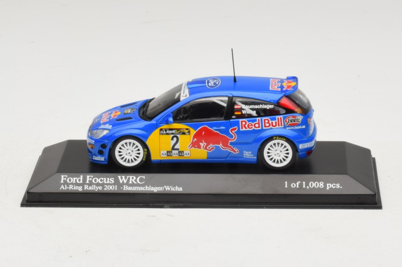 Ford Focus WRC #2 R. Baumgartner / B. Wichs Red Bull Rally Austria 2001 Minichamps 1:43 430008907 Druckguss