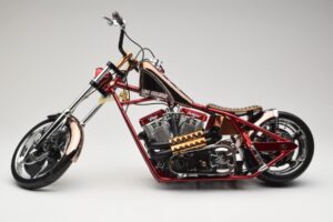 Harley-Davidson West Coast Choppers Diablo Soft Tail Gold Rot Minichamps 1:5 JJ04-05-03 Druckguss — Bild 3 von 6