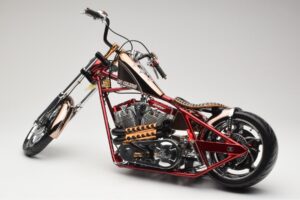 Harley-Davidson West Coast Choppers Diablo Soft Tail Gold Rot Minichamps 1:5 JJ04-05-03 Druckguss — Bild 4 von 6