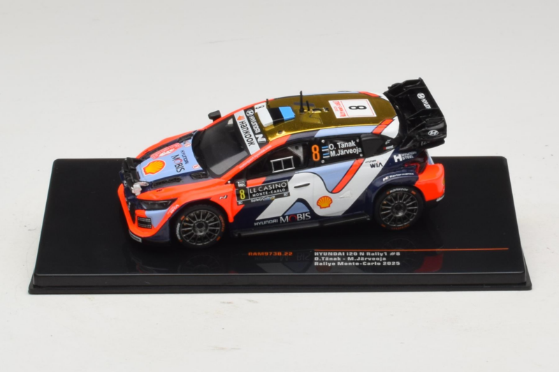 Hyundai i20 N Rally1 #8 O. Tanak / M. Jarveoja Rally Monte Carlo 2025 IXO 1:43 RAM973B Druckguss