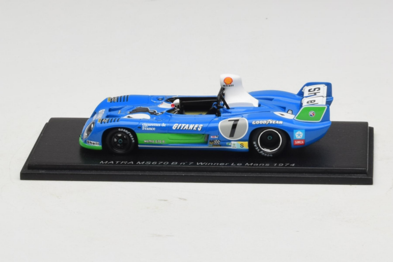 Matra MS670C #7 H. Pescarolo / G. Larrousse Matra-Simca 24 Hours of Le Mans Winner 1974 Spark 1:43 43LM74 Resin