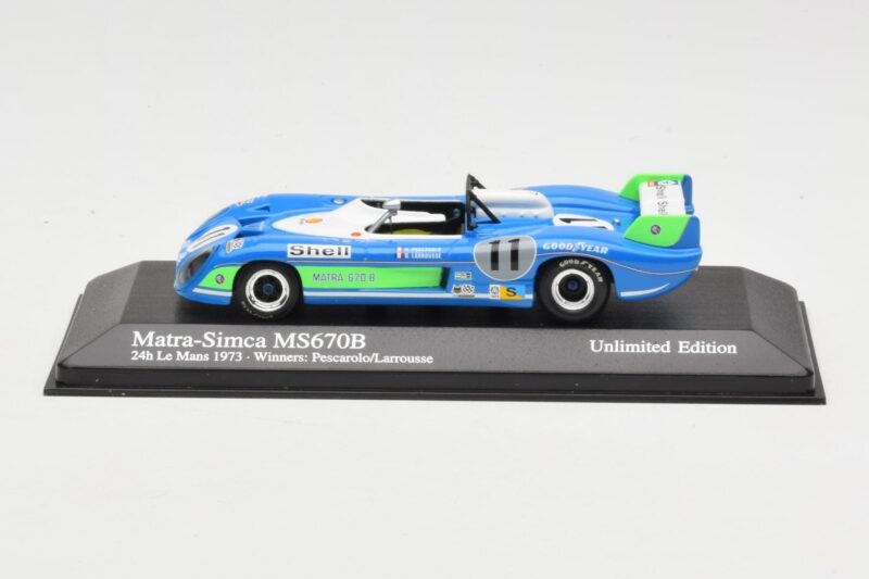 Matra Simca MS670B #7 H. Pescarolo / G. Larrousse 24 Hours of Le Mans Winner 1973 Minichamps 1:43 430731111 Druckguss