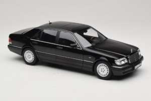 Mercedes S-Class W140 S600 Obsidian Black Metallic Norev 1:18 183045 Druckguss — Bild 6 von 8