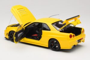 Nissan Skyline GT-R R34 Customized Version Gelb MotorHelix 1:18 M83412 Druckguss — Bild 5 von 8