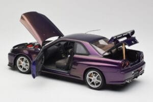 Nissan Skyline GT-R R34 V-Spec Midnight Lila AUTOart 1:18 77305 Druckguss — Bild 5 von 8