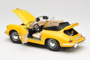 Porsche 356B Cabriolet Gelb Bburago 1:18 3031 Druckguss — Bild 5 von 8