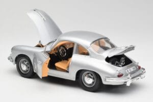 Porsche 356B Silber & Braunes Interieur Bburago 1:18 3021-M2 Druckguss — Bild 5 von 8