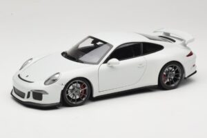Porsche 911 991 GT3 Weiß Mit Silbernen Felgen Minichamps 1:18 113062721 Druckguss