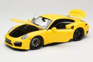 Porsche 911 991 Turbo S Gelb Mit Schwarzen Felgen Minichamps 1:18 110062321 Druckguss — Bild 2 von 8